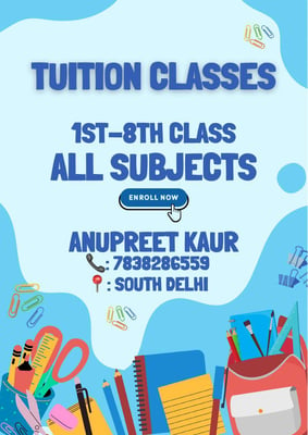 Tuition Classes By Anupreet Kaur-Tuition Class for 1st to 8th