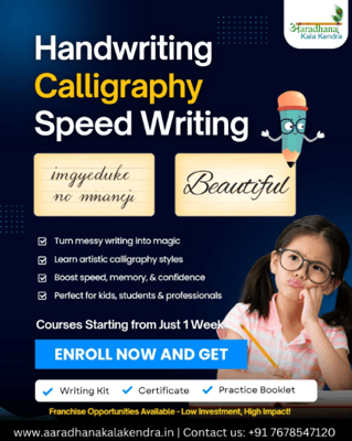 Aaradhana Kala Kendra  -  Handwriting Calligraphy & Speed Writing Program