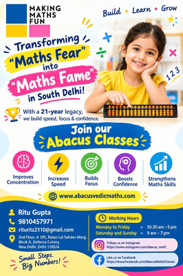 Abacus and Vedic Maths-Abacus Classes (Defence Colony)