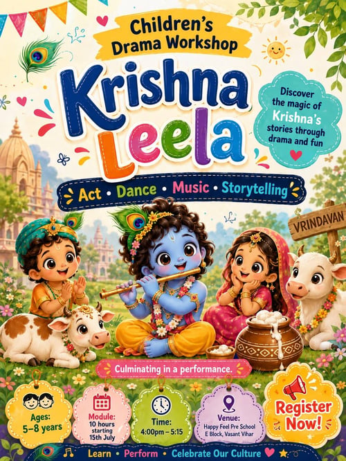 Ambience Public School-Krishna Leela Drama Workshop for Kids