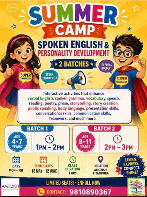 Amozish-Spoken English and Personality Development Summer Camp
