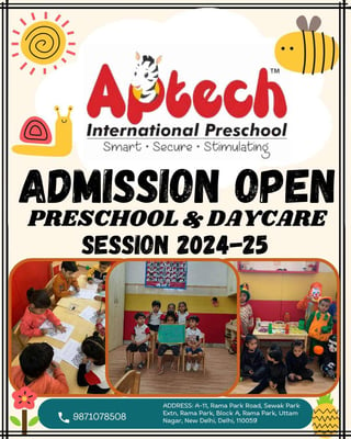 Aptech International Preschool-Admission open preschool daycare session-2024 2025)