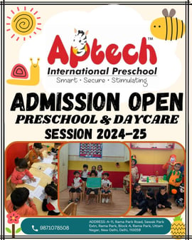 Aptech International Preschool-Admission open preschool daycare session-2024 2025)