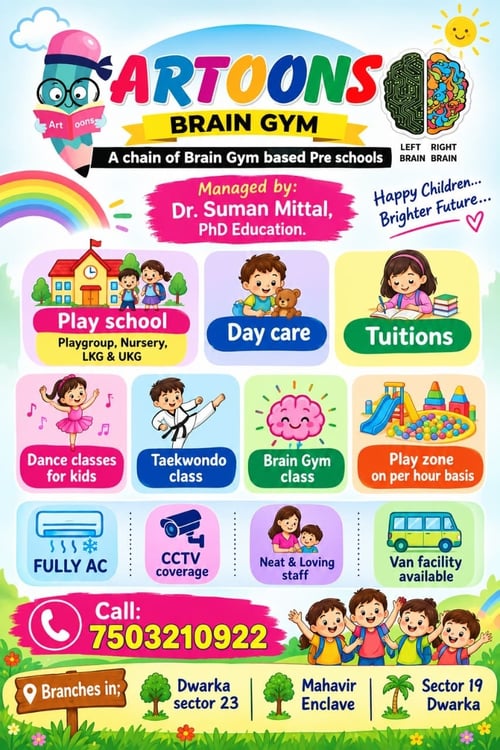 Artoons Brain Gym-Play School Day Care and Kids Activity Classes (MahavirEnclave)