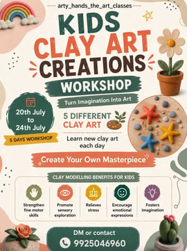 Arty hands the art classes-Kids Clay Art Workshop