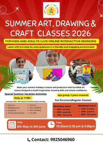 Arty hands the art classes-Summer Art Drawing and Craft Classes 2026