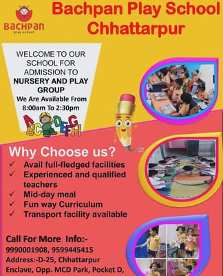 Bachpan Chattarpur-School for Admission