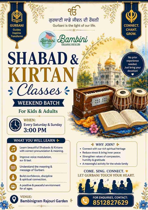 Bambinigram-Shabad and Kirtan Classes for Kids