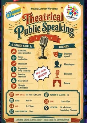 Be a Robonaut-Theatrical Public Speaking Summer Workshop