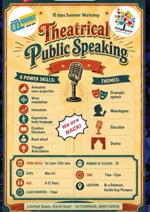 Be a Robonaut-Theatrical Public Speaking Summer Workshop