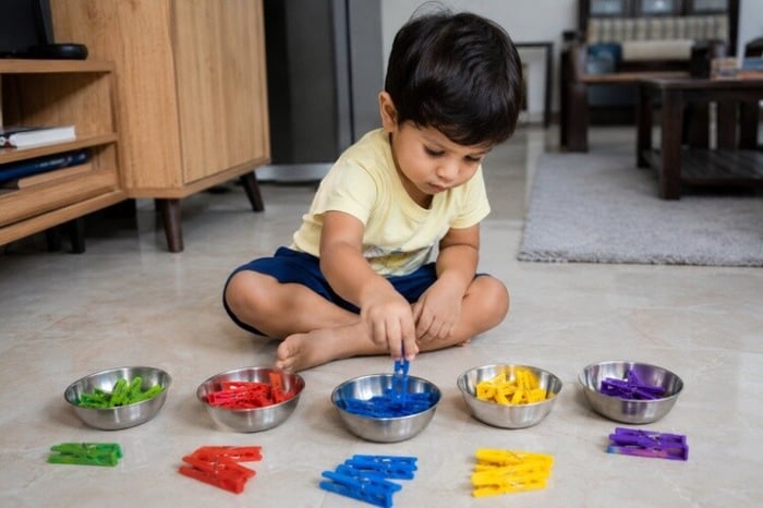 Colour sorting with household objects