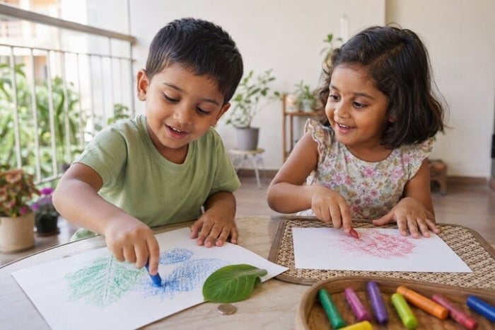 Crayon rubbings
