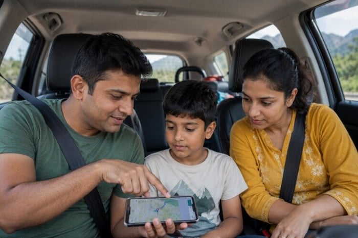 Map-reading during family trips
