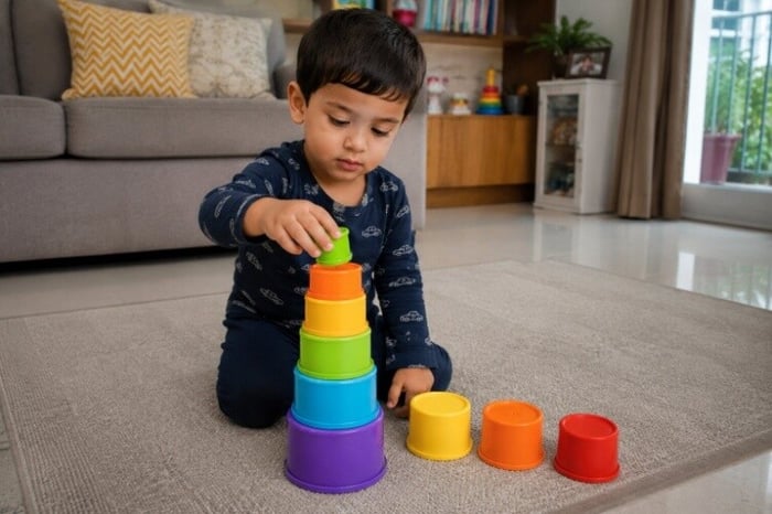 Nesting and stacking with graduated sizes