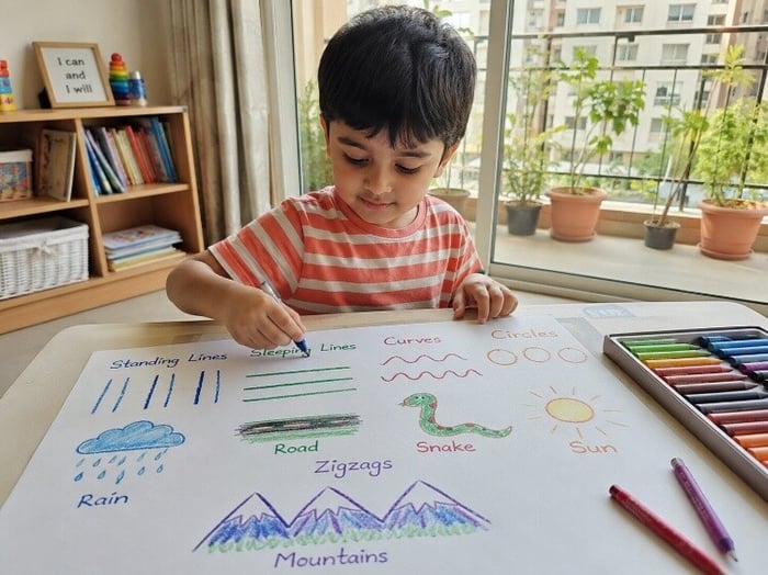 Pre-writing strokes as play