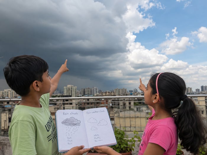 Rain cloud versus fair-weather cloud