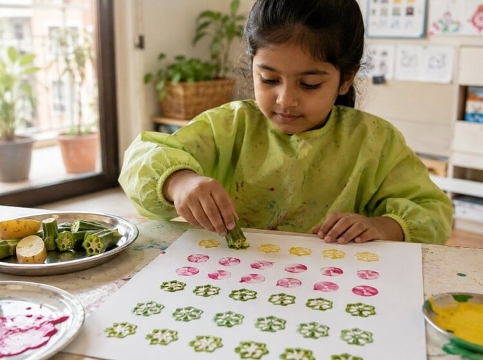 Vegetable print patterns