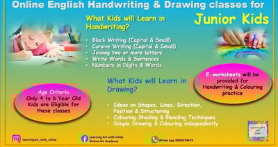 Learning Art with Ishita-English Handwriting and Drawing classes
