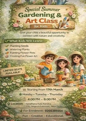 Aaradhana Kala Kendra-Summer Gardening and Art Classes