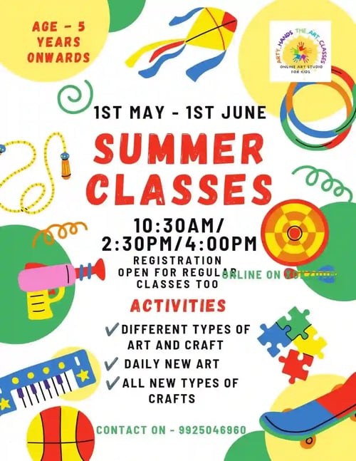 Arty hands the art classes-Summer Classes 2026