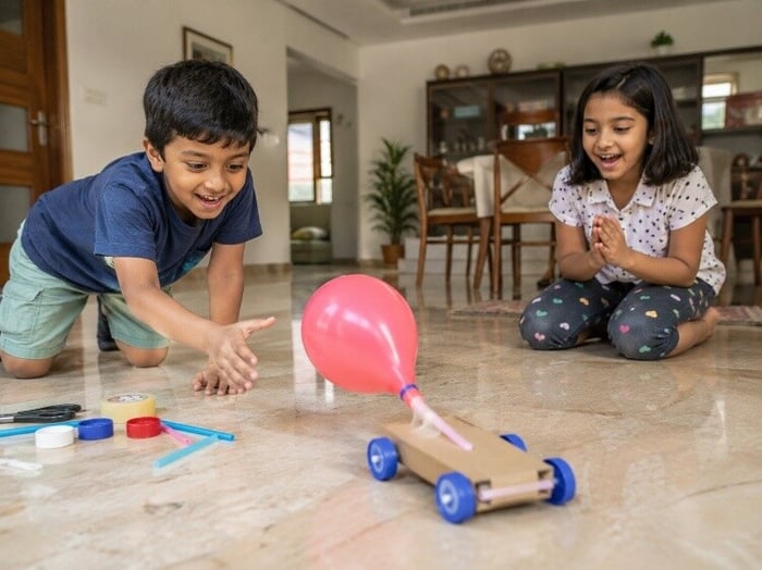 The balloon powered car