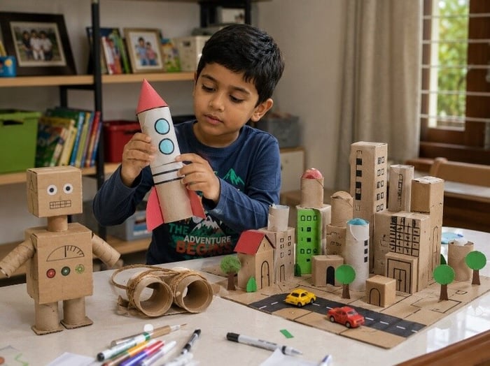 Toilet-roll and box construction