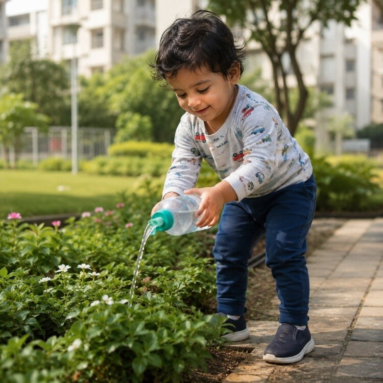 Child watering Plant