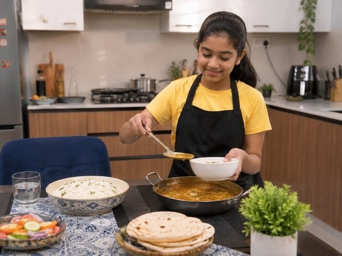 Cooking a full simple meal