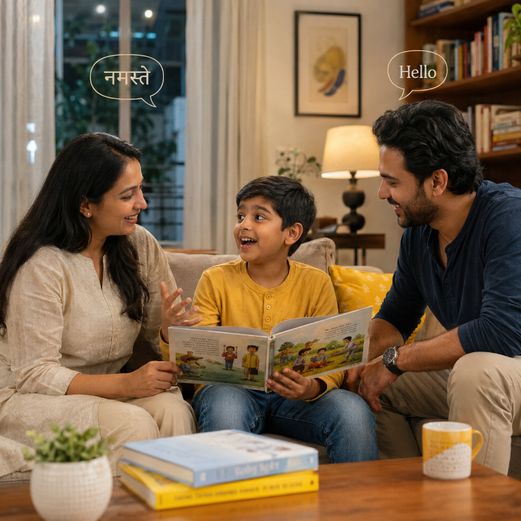 Family conversation at home