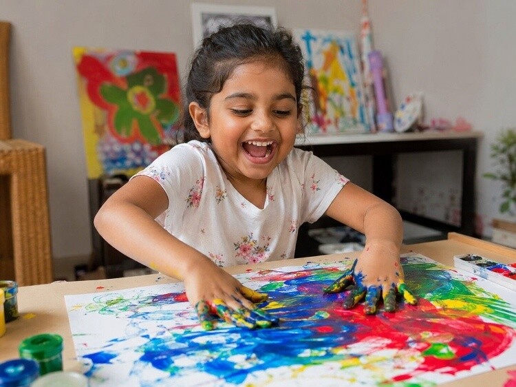 Joyful finger painting