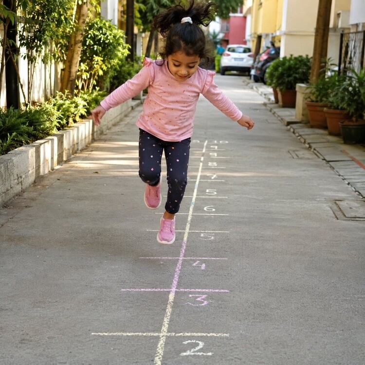 Number line hopscotch