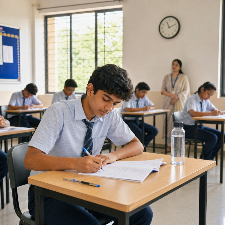 Older student calmly