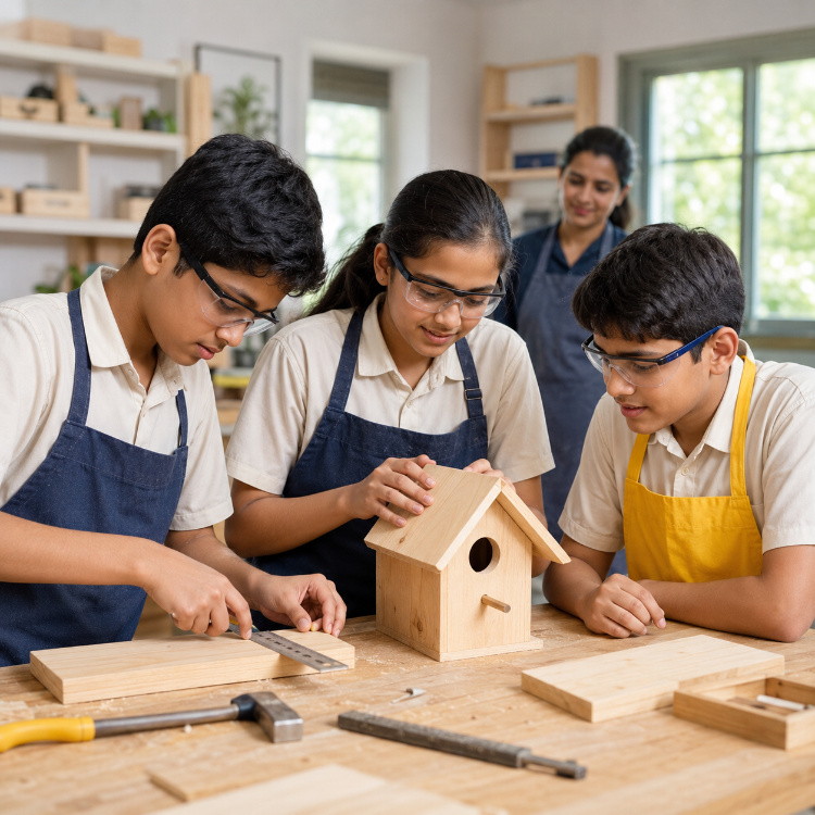 Older students in the Middle Stage engaged in a vocational exposure