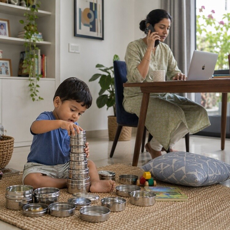 Toddler playing