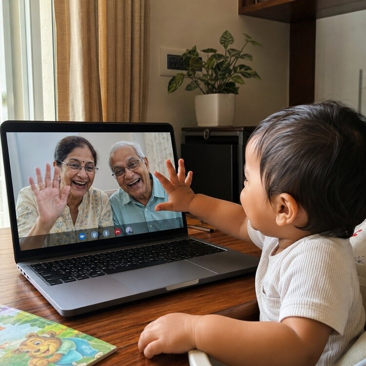 Toddler on Video Call