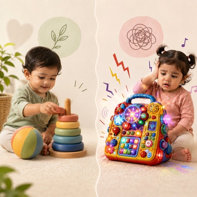 Simple Toy Versus Overwhelming Electronic Toy