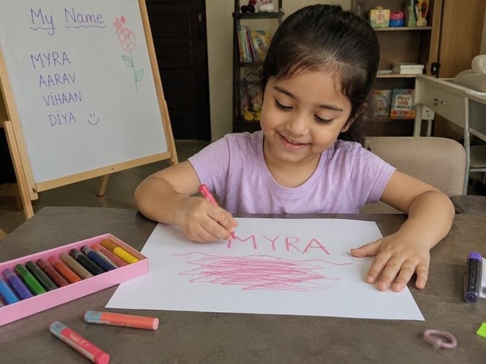 Writing name