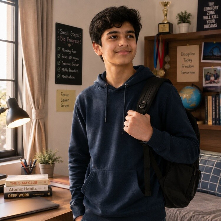 Young teenager entering adolescence