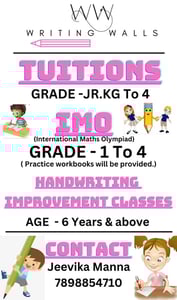 Writing WALLS- Tuitions IMO Handwriting improvement Classes 
