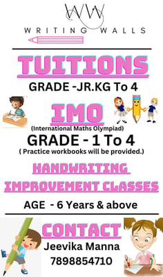 Writing WALLS- Tuitions IMO Handwriting improvement Classes 