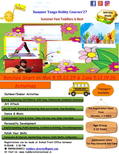 Toddlers International School-Summer Tango Hobby Courses 27