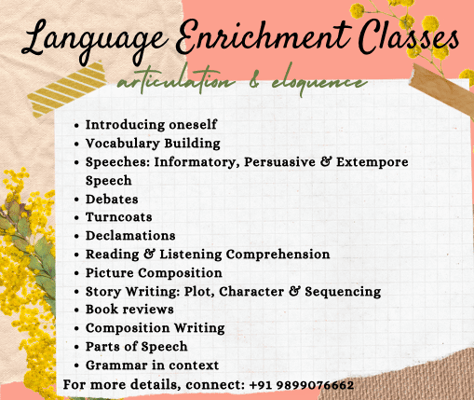 Language Enrichment Classes-articulation & eloquence
