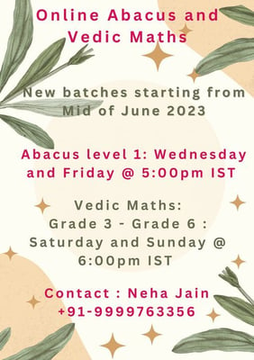 Neha Jain-Abacus & Vedic Maths