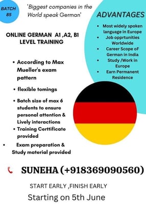 SUNEHA-Online German A1 A2 B1 Level Training