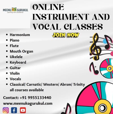 Meenu Ka Gurukul-Online instrument & Vocal Classes