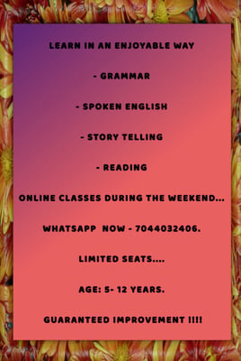  English Classes-Grammar/Spoken English/Story telling /Reading