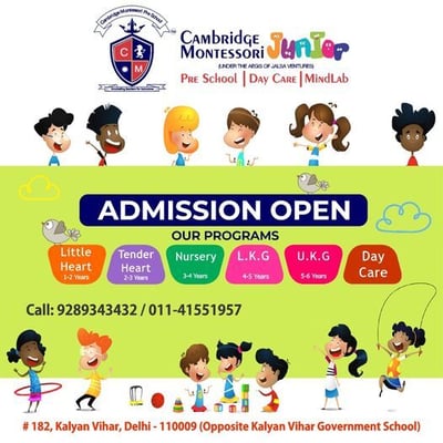 Cambridge Montessori Preschool-Admission Open