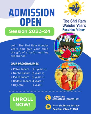 The Shri Ram Wonder Years-Admission Open