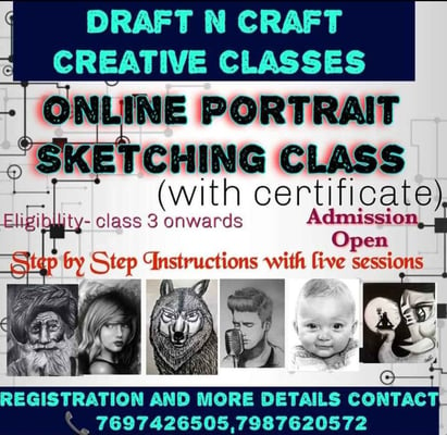 DRAFT N CRAFT-Online Portrait Sketching Class