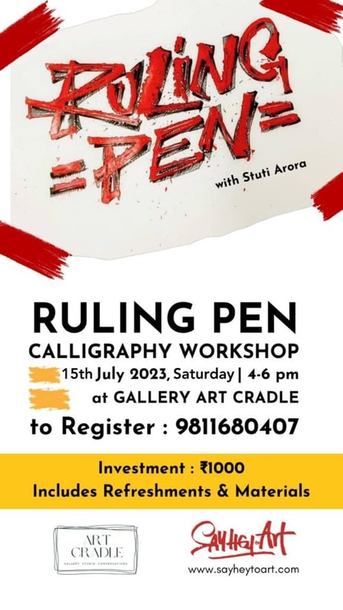 Sayheytoart-RULING PEN CALLIGRAPHY WORKSHOP